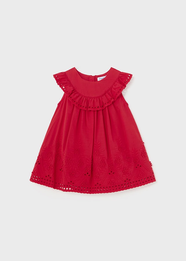 24-01915-011-L-4 Mayoral Παιδικό Φόρεμα μπορντουρα κεντητη για Κορίτσι Κόκκινο 24-01915-011 - Image 1