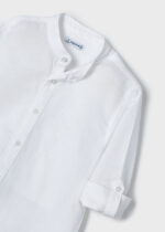 Mayoral Παιδικό Πουκάμισο μακρυμάνικο γιακας λινό  για Αγόρι Λευκό 24-03120-014 - Image 4