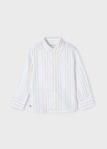 Mayoral Παιδικό Πουκάμισο μακρυμάνικο ριγε oxford για Αγόρι Λευκό 24-03123-032 - Image 2