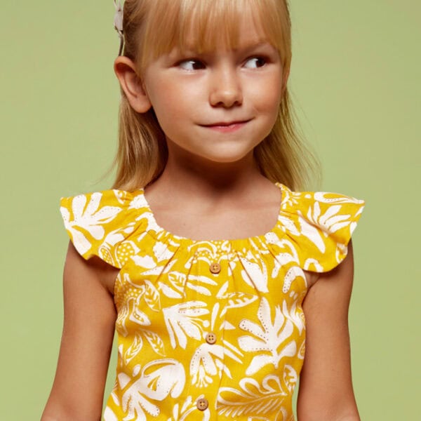 Mayoral Παιδική Πουκαμίσα σταμπωτή  για Κορίτσι Κίτρινο 24-03174-010