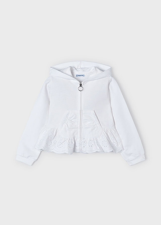 24-03477-093-L-4 Mayoral Παιδική Ζακετα Βολάν  για Κορίτσι Λευκό 24-03477-093 - Image 2