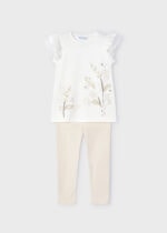 Mayoral Παιδικό Σετ Κολάν 3d συνδυασμενο  για Κορίτσι Μπεζ 24-03707-037 - Image 2