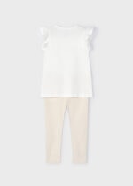 Mayoral Παιδικό Σετ Κολάν 3d συνδυασμενο  για Κορίτσι Μπεζ 24-03707-037 - Image 3