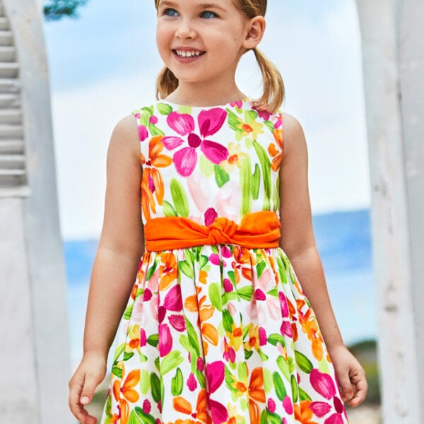 Mayoral Παιδικό Φόρεμα σατεν Σταμπωτό για Κορίτσι Πολύχρωμο 24-03919-068