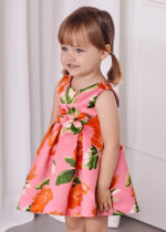 Abel & Lula Παιδικό Φόρεμα Σατέν Σταμπωτό  για Κορίτσι Φούξια 24-05021-005