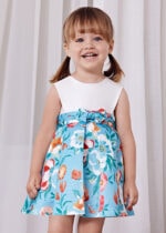 Abel & Lula Παιδικό Φόρεμα Σατέν Σταμπωτό  για Κορίτσι Μπλε 24-05023-006 - Image 2