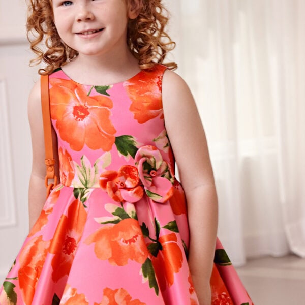 Abel & Lula Παιδικό Φόρεμα Σατέν Σταμπωτό  για Κορίτσι Φούξια 24-05060-005