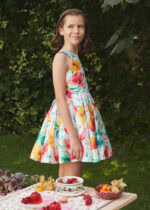 Abel & Lula Παιδικό Φόρεμα Μικάδο Σταμπωτό για Κορίτσι Μπλε 24-05064-006