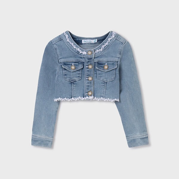 Abel & Lula Παιδικές Τζακετ ντενιμ απλικε για Κορίτσι Τζιν 24-05369-080