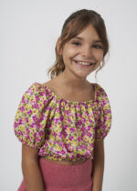 Mayoral Παιδική Πουκαμίσα λουλούδια για Κορίτσι Μωβ 24-06103-028