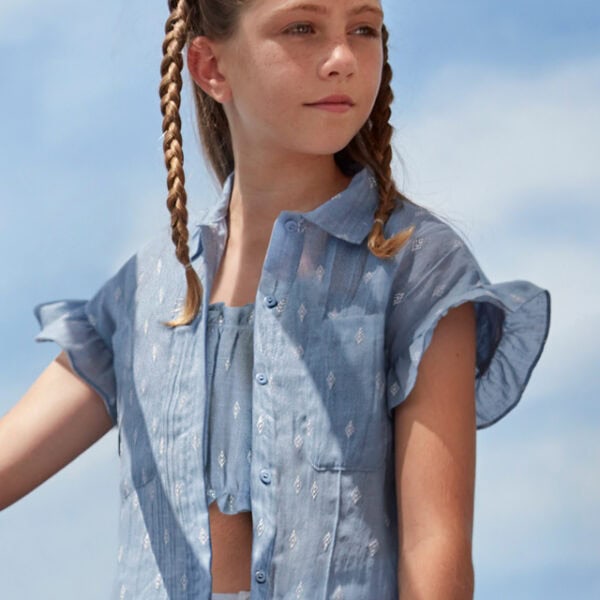 Mayoral Παιδική Πουκαμίσα 2 τεμαχια για Κορίτσι Μπλε 24-06105-014