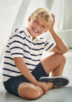 Mayoral Παιδικό Πόλο κοντομάνικο πλεκτο για Αγόρι Κρεμ 24-06109-084