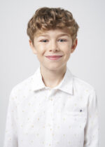 Mayoral Παιδικό Πουκάμισο μακρυμάνικο Σταμπωτό για Αγόρι Λευκό 24-06123-032