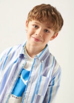 Mayoral Παιδικό Πουκάμισο μακρυμάνικο ριγε oxford για Αγόρι Λευκό 24-06125-039 - Image 5