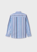 Mayoral Παιδικό Πουκάμισο μακρυμάνικο ριγε oxford για Αγόρι Λευκό 24-06125-039 - Image 3