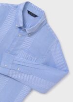 Mayoral Παιδικό Πουκάμισο μακρυμάνικο ριγε oxford για Αγόρι Μπλε 24-06125-040 - Image 4