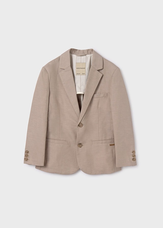 24-06469-046-L-4 Mayoral Παιδικό Σακάκι natural κουστουμιού  για Αγόρι Καφέ 24-06469-046 - Image 2
