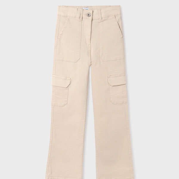 Mayoral Παιδικό Παντελόνι μακρύ Καπαρτινέ για Κορίτσι Μπεζ 24-06507-069