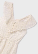 Mayoral Παιδικό Φόρεμα γκοφρε κεντημα για Κορίτσι Εκρού 24-06960-051 - Image 4