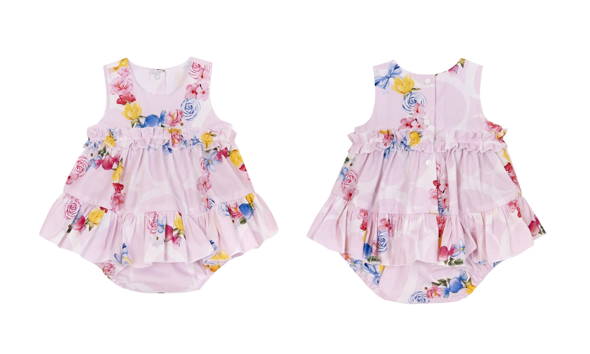 917 (2) Balloon Chic Βρεφικά Φορμάκια για Κορίτσι Ροζ 241F0917 - Image 1