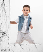 Vinteli Βαπτιστικό Σετ Κουστούμι για Αγόρι Μπλε-Γκρι EXC5308 - Image 5