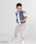 Vinteli Βαπτιστικό Σετ Κουστούμι για Αγόρι Μπλε-Γκρι EXC5308 - Image 2