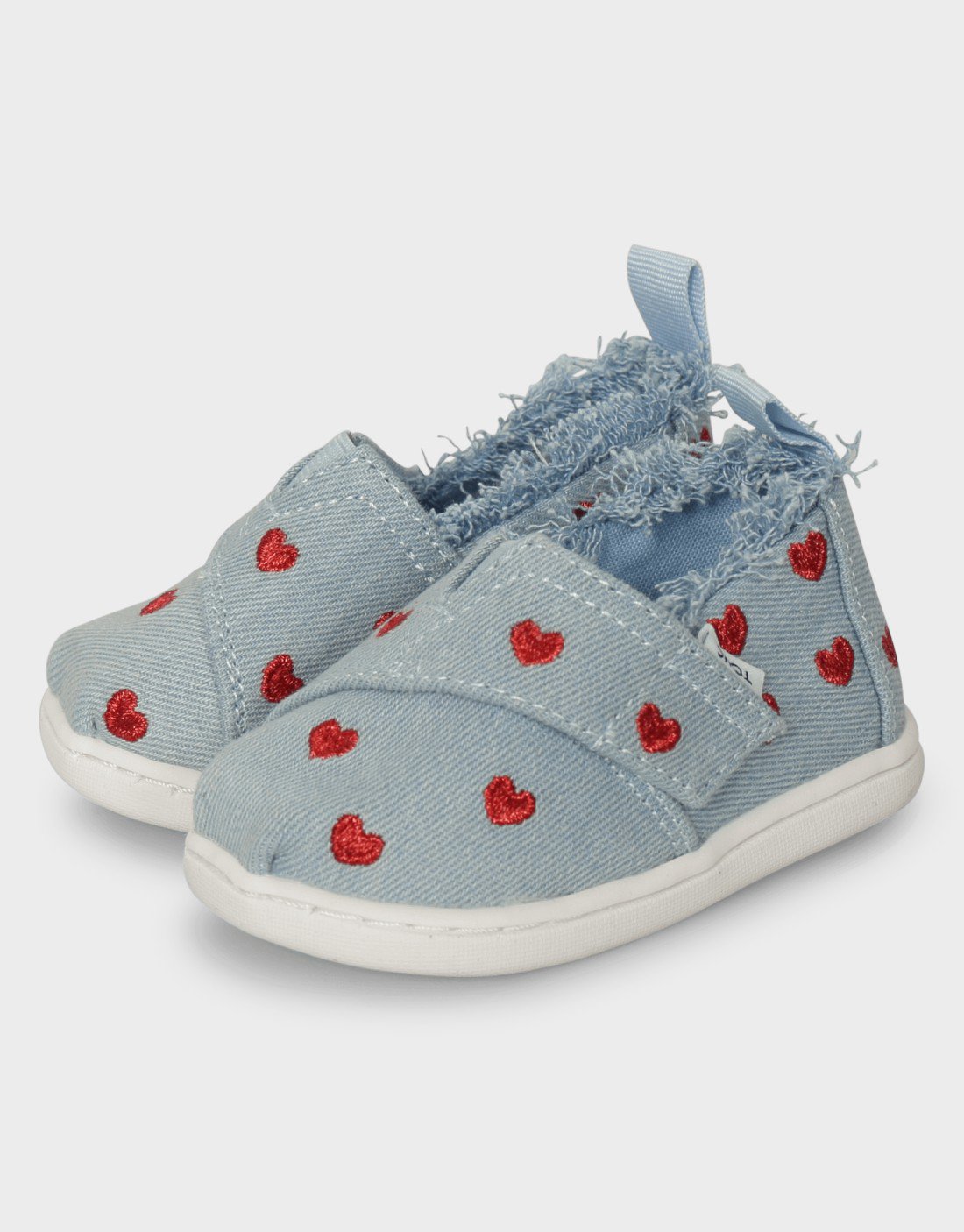 bebe-heart-alpargata-apalo-galazio Toms Παιδική Εσπαντρίγια Alpargata για Κορίτσι Μπεζ Τζιν 10020638-Blue-Washed-Hearts - Image 1