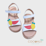 Coconut Παιδικό Πέδιλο για Κορίτσι Λευκό Φρουτάκια C705 - Image 2