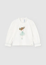 Mayoral Παιδική Μπλούζα Μακρυμάνικη για Κορίτσι Εκρού 14-02048-078