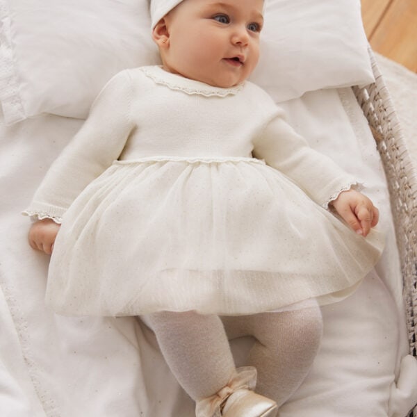 Mayoral Παιδικό Φόρεμα για Κορίτσι Εκρού 14-02806-080