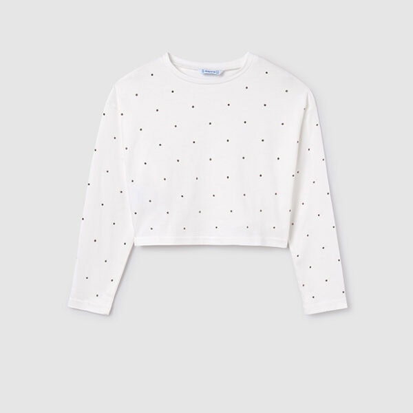 Mayoral Παιδική Μπλούζα Μακρυμάνικη για Κορίτσι Εκρού 14-07094-036