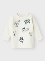 Name it Παιδική Μπλούζα Μακρυμάνικη για Αγόρι Εκρού 13231581-Jet-Stream