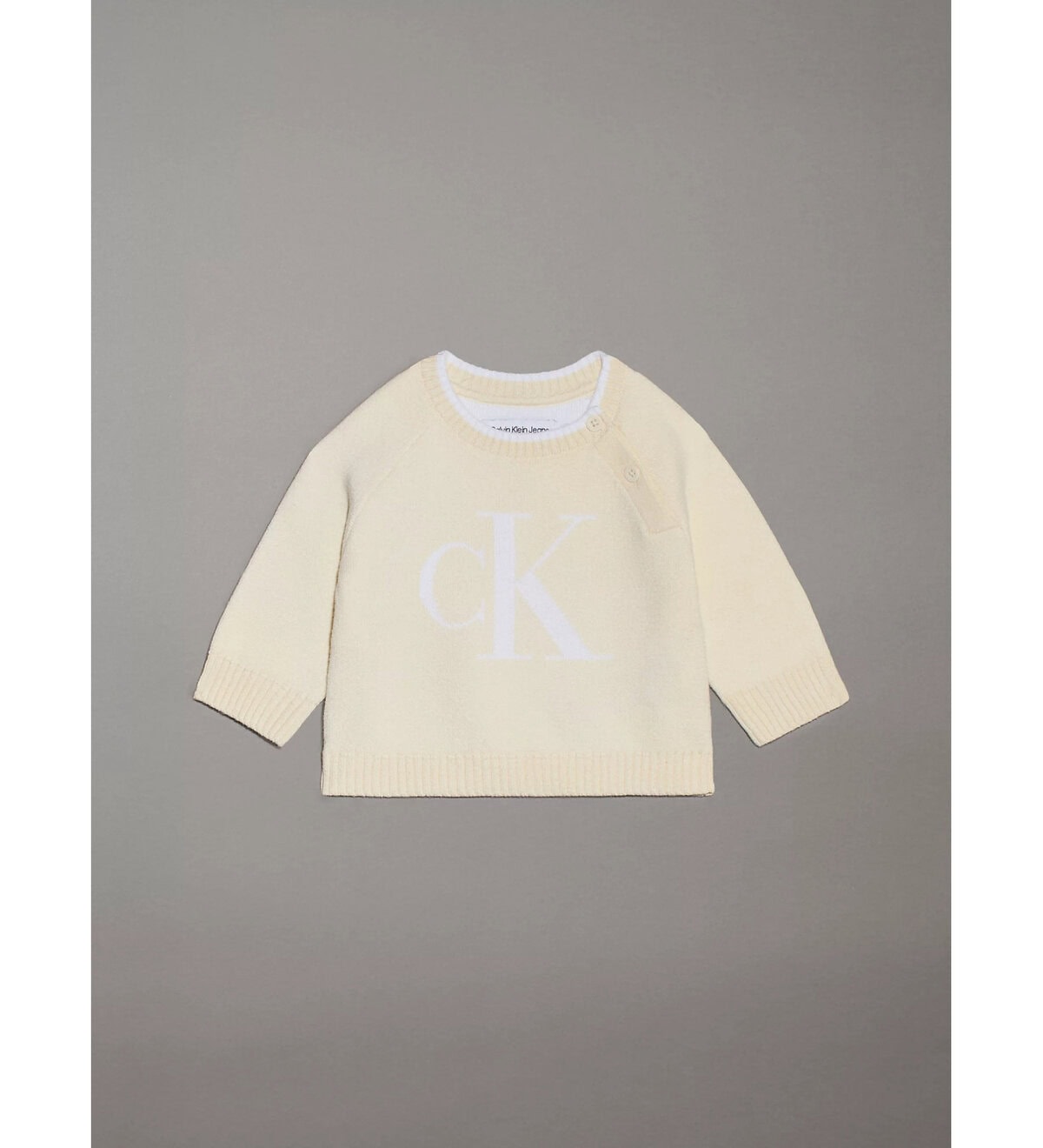 calvin-klein-fluffy-monogram-logo-sweater Calvin Klein Παιδικό Φούτερ για Κορίτσι Μπεζ IN0IN00205-YAB - Image 1