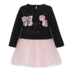 Balloon Chic Παιδικό Φόρεμα για Κορίτσι Μαύρο-Ροζ 242F0276