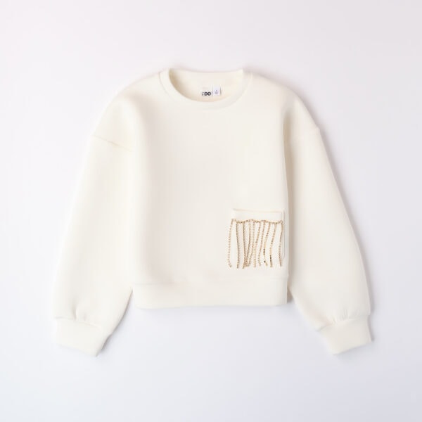 iDo Παιδικό Φούτερ για Κορίτσι Εκρού 4A911-0112