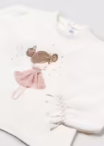 Mayoral Παιδική Μπλούζα Μακρυμάνικη για Κορίτσι Εκρού 14-02048-080 - Image 2