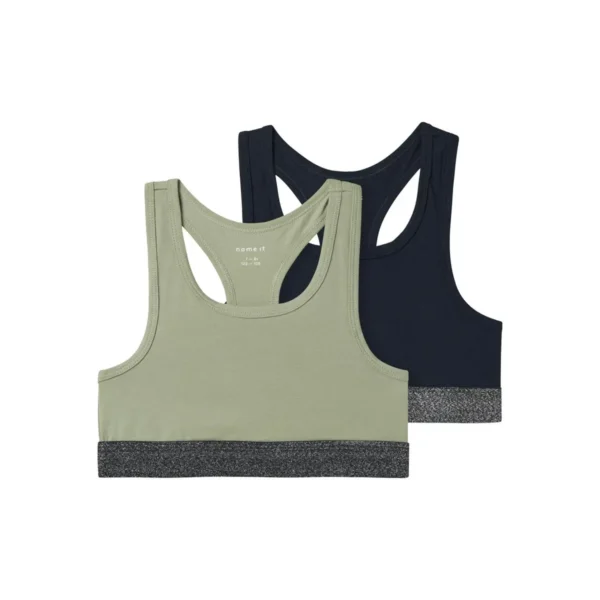 Name It Παιδικά Μπουστάκια για Κορίτσι Μαύρα-Χακί 13208835-Seagrass