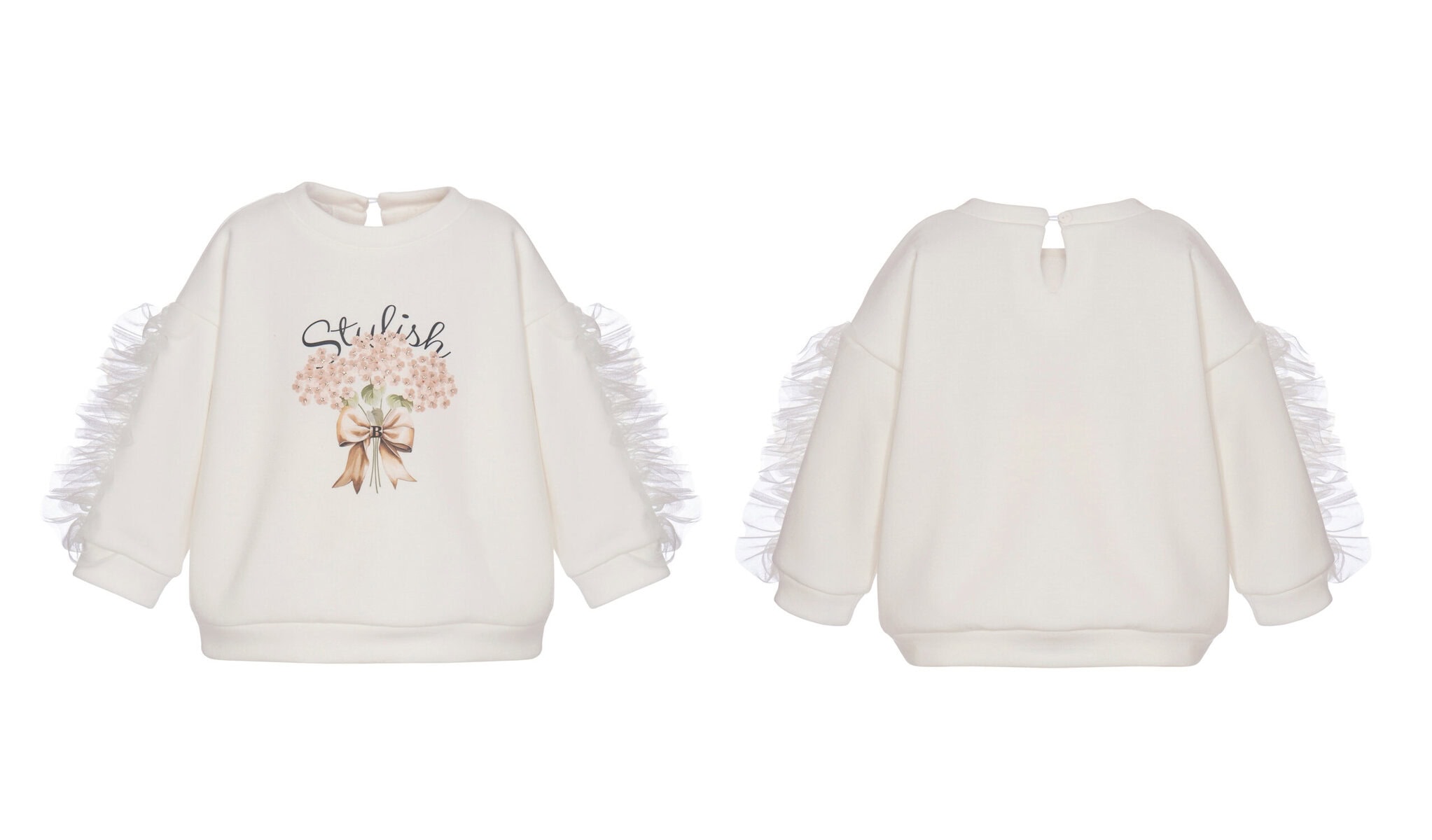 548 Balloon Chic Παιδική Μπλούζα Μακρυμάνικη για Κορίτσι Άσπρο 242F0548 - Image 1