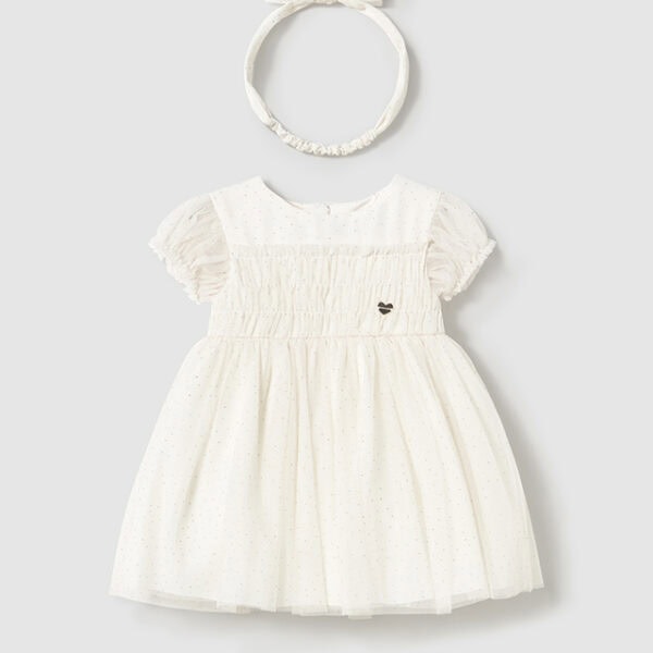 Mayoral Παιδικό Φόρεμα για Κορίτσι Εκρού 25-01902-019