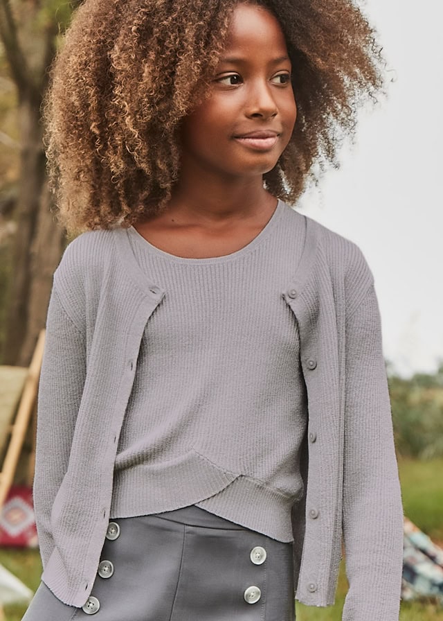 25-06039-016-L-1 Mayoral Παιδική Μπλούζα για Κορίτσι Ασημί 25-06039-016 - Image 1