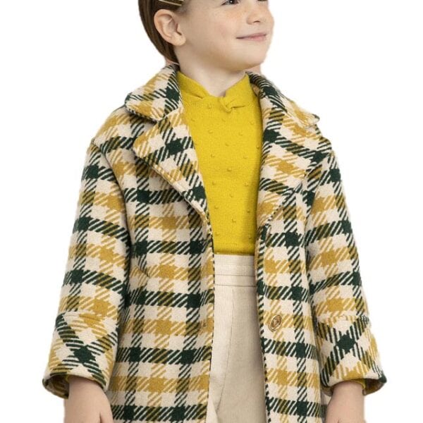 Abel & Lula Παιδικό Παλτό για Κορίτσι Καρό Κίτρινο 12-05869-006