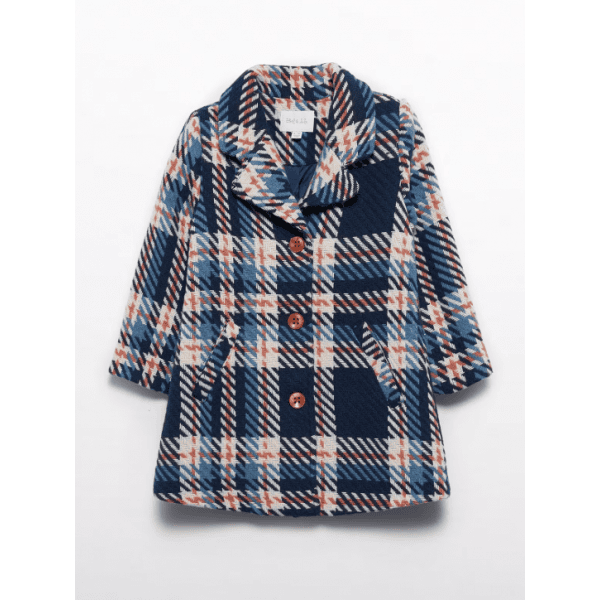 Abel & Lula Παιδικό Παλτό για Κορίτσι Καρό Μπλε 12-05834-003