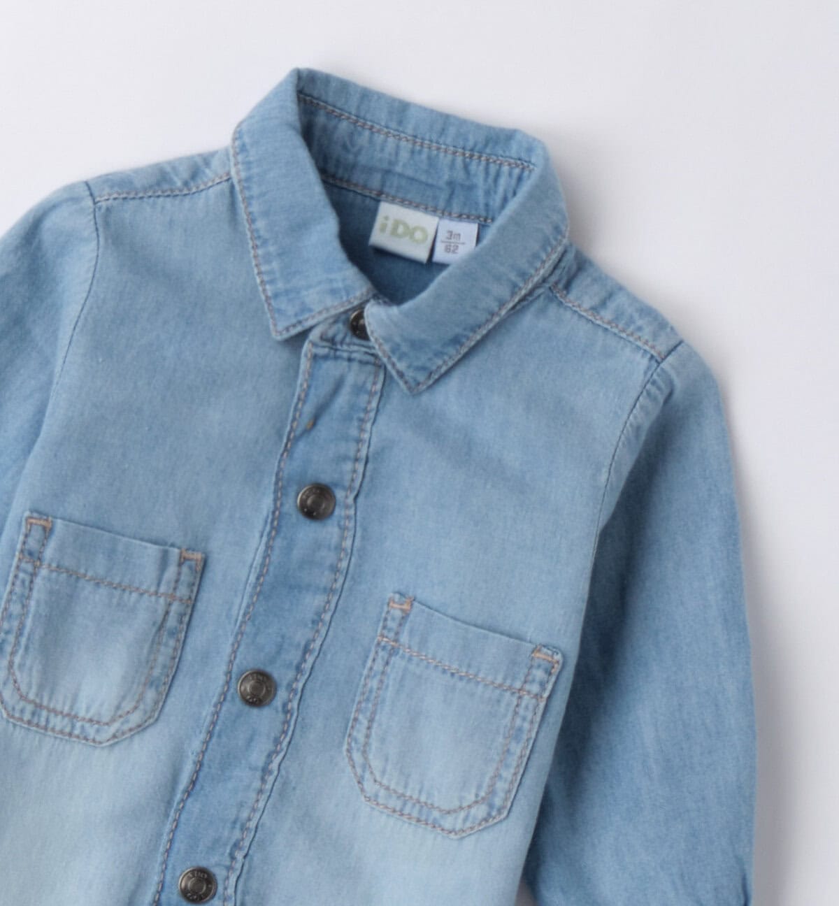 4B053-00-7310~Folded~e-commerce iDo Βρεφικό Πουκάμισο Μακρυμάνικο για Αγόρι Τζιν 4B053-7310 - Image 3
