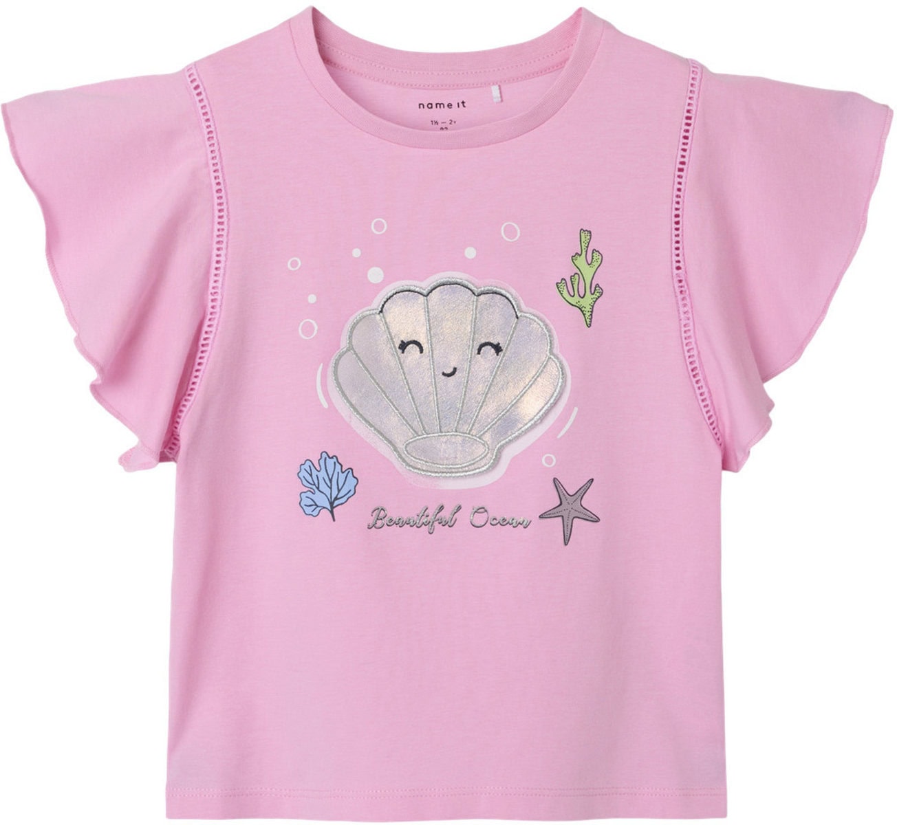 name-it-t-shirt-kurzarm-nmffsea-aus-bio-baumwolle-pink-frosting-01 Name it Παιδικό Μπλούζα για Κορίτσι Ροζ 13241199-Pink-Frosting - Image 1