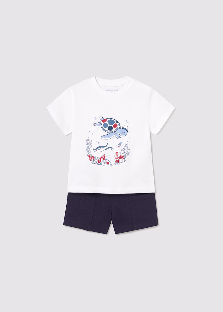 set-bermouda-kai-mplouza-moro-leuko-XL-4 Mayoral Παιδικό Σετ για Αγόρι Λευκό 25-01654-032 - Image 1