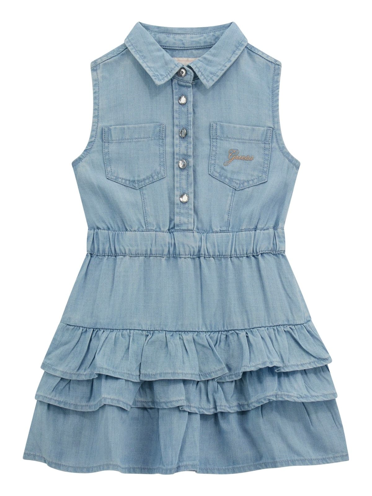 K5RK19_D3X30_DSLL_1 Guess Παιδικό Φόρεμα για Κορίτσι Τζιν GU0JRK5RK19D3X30-DSLL - Image 1