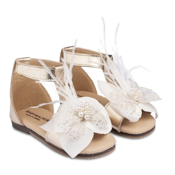 BABYWALKER Βαπτιστικό Πέδιλο για Κορίτσι Χρυσό BW-4798