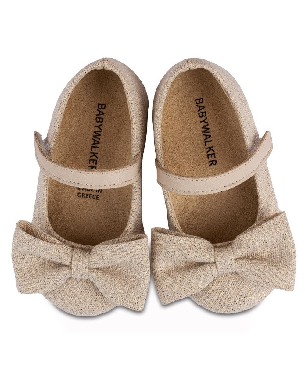 -vinte_kli-5017 BABYWALKER Βαπτιστικό Γοβάκι για Κορίτσι Μπεζ BW-4801 - Image 3