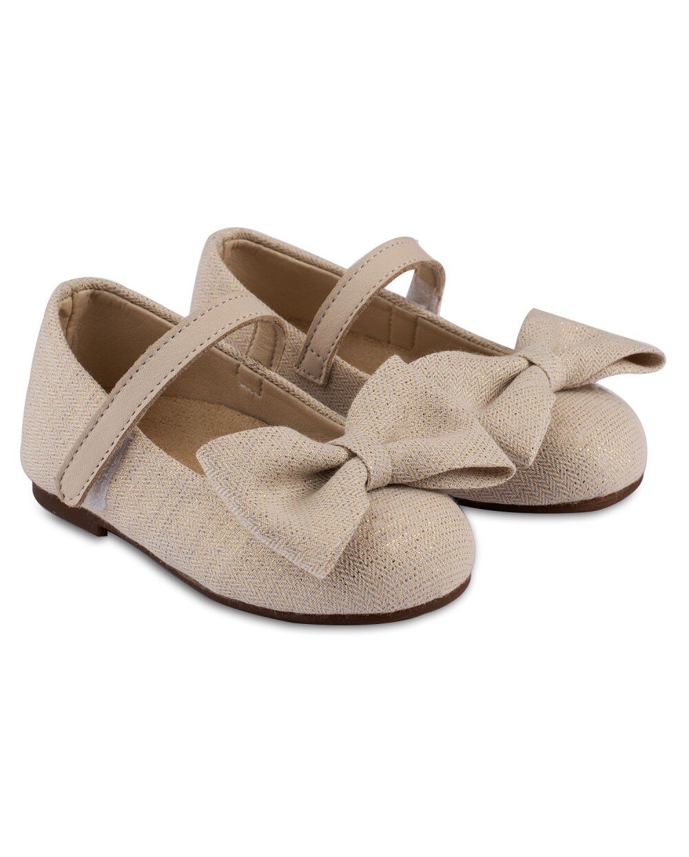 -vinteli-5017 BABYWALKER Βαπτιστικό Γοβάκι για Κορίτσι Μπεζ BW-4801 - Image 1