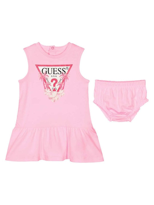 fixedratio_20250401102149_guess_paidiko_forema_amaniko_roz_a4gk18ka6w4_g66g Guess Παιδικό Φόρεμα για Κορίτσι Ροζ GU0JRA4GK18KA6W4-G66G - Image 1